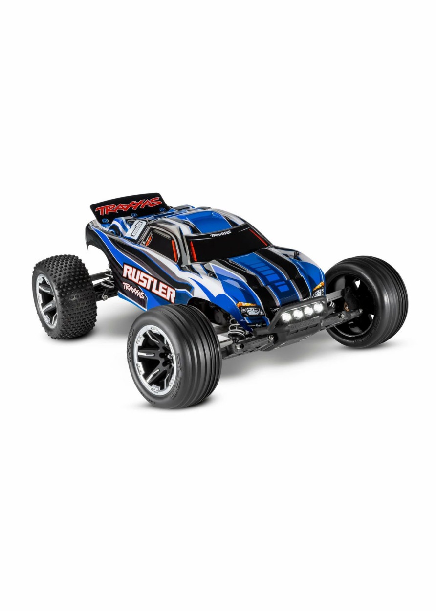 Cars & Trucks * | Traxxas 1/10 Rustler 2Wd Rtr Stadium Truck With Lights Blue