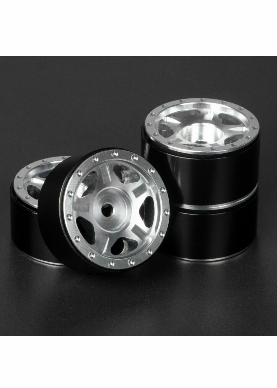 Cars & Trucks * | Power Hobby Bphscx2409Silver 1.0 Axial Scx24 C10 Jeep Deadbolt Aluminum Beadlock Wheels Silver