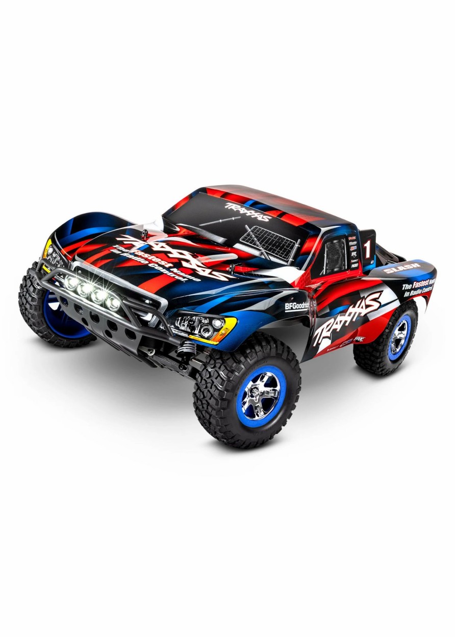 Cars & Trucks * | Traxxas 1/10 Slash 2Wd Rtr Short-Course Race Truck With Lights Red/Blue