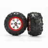 Cars & Trucks * | Traxxas 7272 Geode Chrome Red Beadlock Wheels / Canyon At Tires