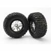 Cars & Trucks * | Traxxas 5882 Sct Split-Spoke Satin Chrome Wheels / Kumho Tires