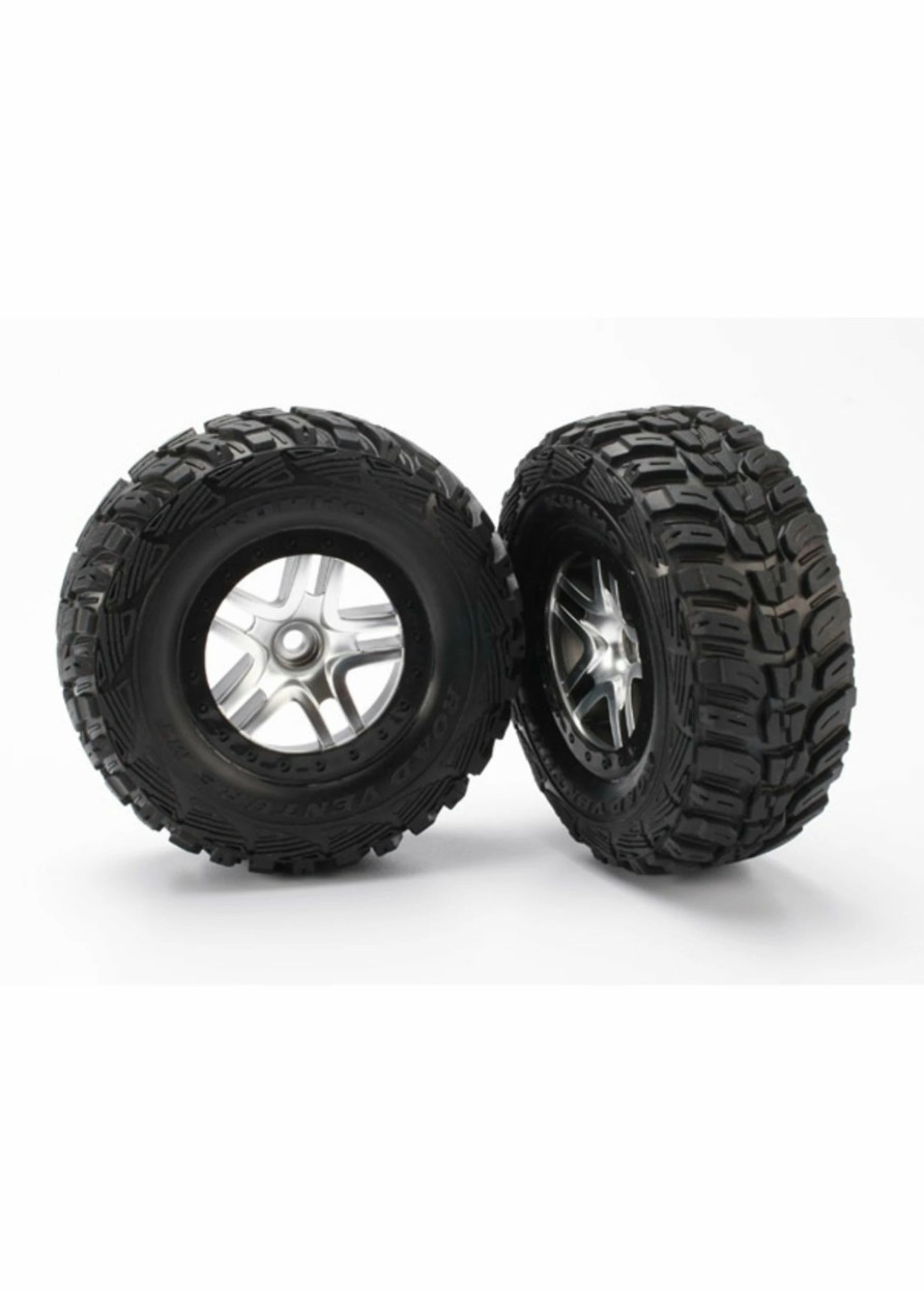 Cars & Trucks * | Traxxas 5882 Sct Split-Spoke Satin Chrome Wheels / Kumho Tires