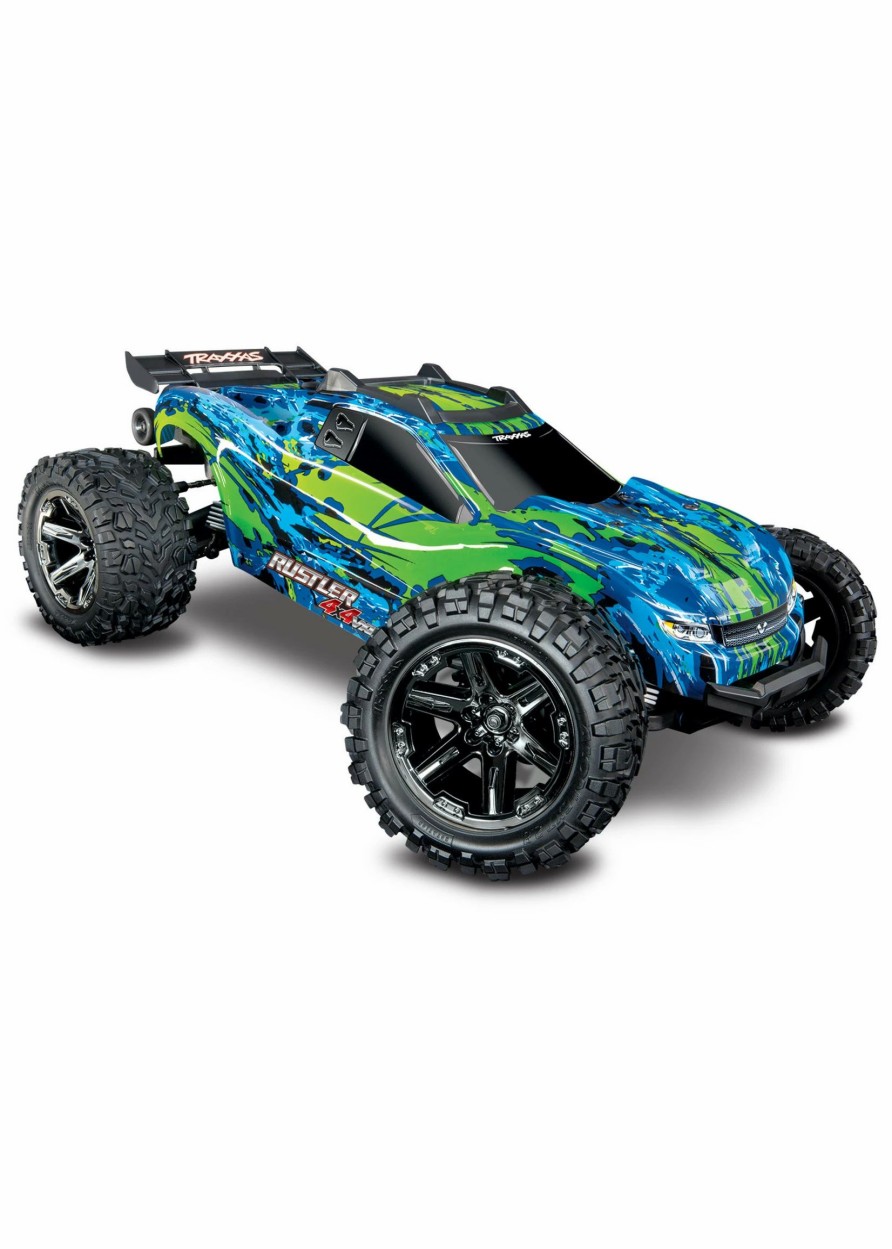 Cars & Trucks * | Traxxas 1/10 Rustler 4X4 Vxl Brushless Rtr 4Wd Stadium Truck Green