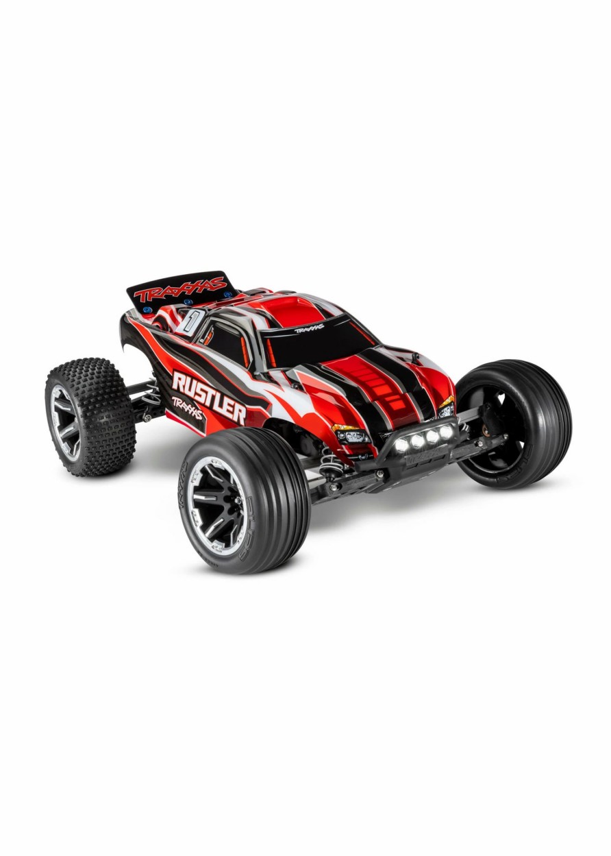 Cars & Trucks * | Traxxas 1/10 Rustler 2Wd Rtr Stadium Truck With Lights Red