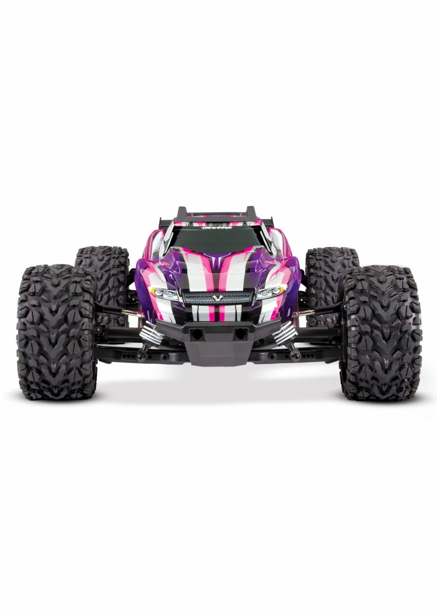 Cars & Trucks * | Traxxas 1/10 Rustler 4X4 Vxl Brushless Rtr 4Wd Stadium Truck Pink