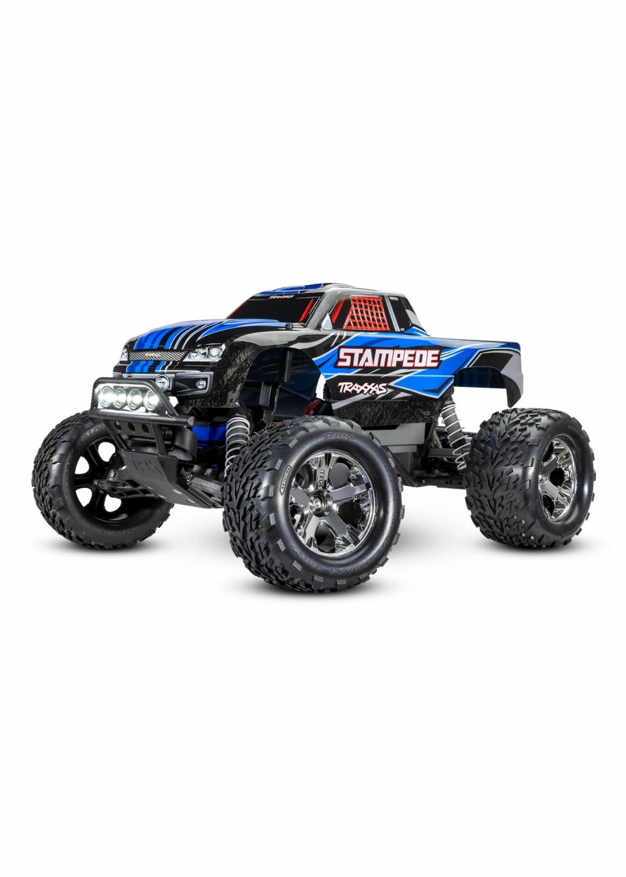 Cars & Trucks * | Traxxas 1/10 Stampede 2Wd Rtr Monster Truck With Lights Blue