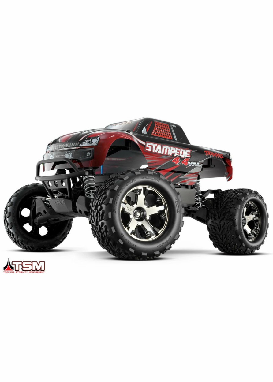 Cars & Trucks * | Traxxas 1/10 Stampede 4X4 Vxl Rtr Brushless 4Wd Monster Truck Red