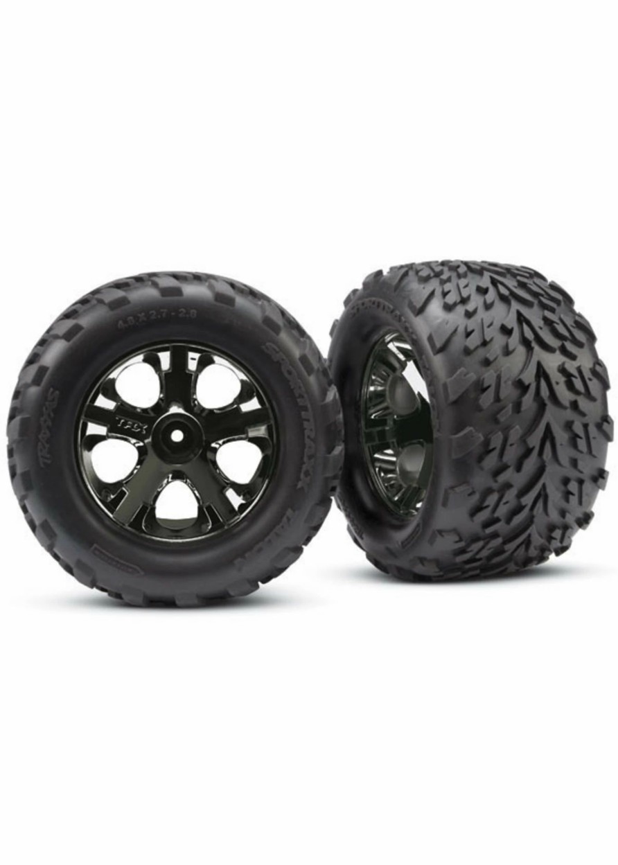 Cars & Trucks * | Traxxas 3669A All-Star Black Chrome Wheels / Talon Tires