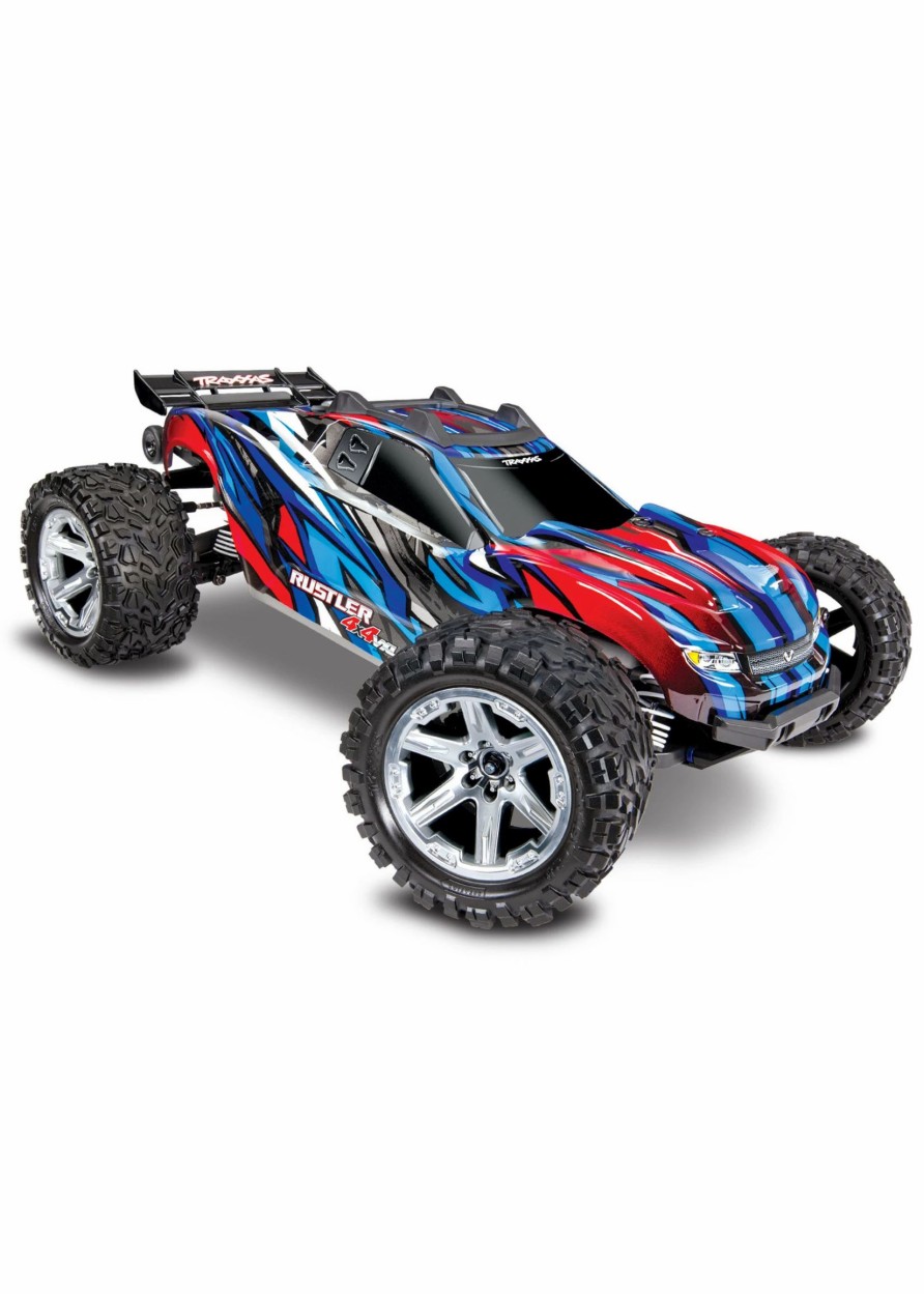 Cars & Trucks * | Traxxas 1/10 Rustler 4X4 Vxl Brushless Rtr 4Wd Stadium Truck Blue