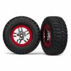 Cars & Trucks * | Traxxas 5877A Sct Split-Spoke Chrome, Red Beadlock Wheels / Bfgoodrich Mud-Terrain T/A Km2 Tires