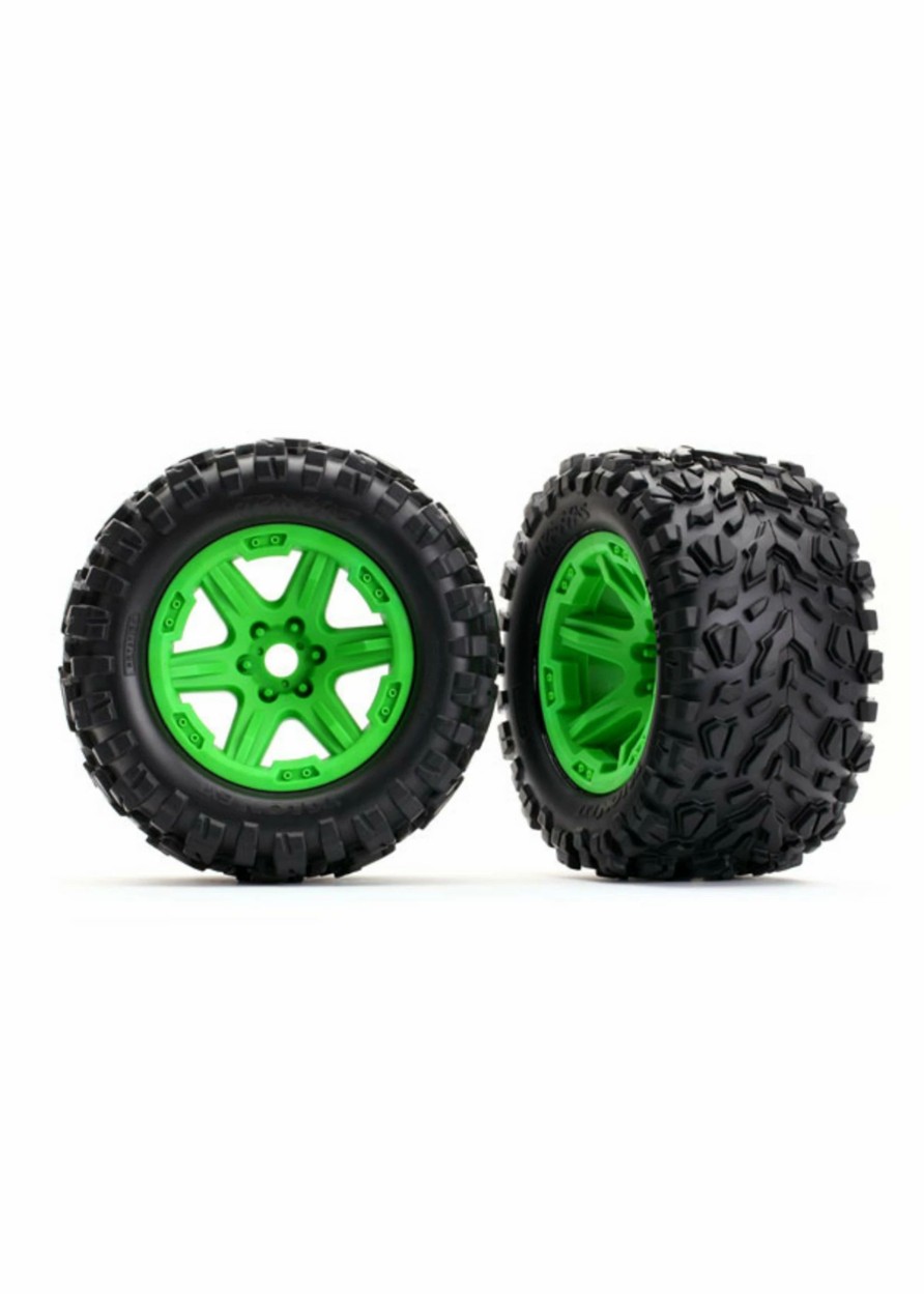 Cars & Trucks * | Traxxas 8672G Green Wheels / Talon Ext Tires