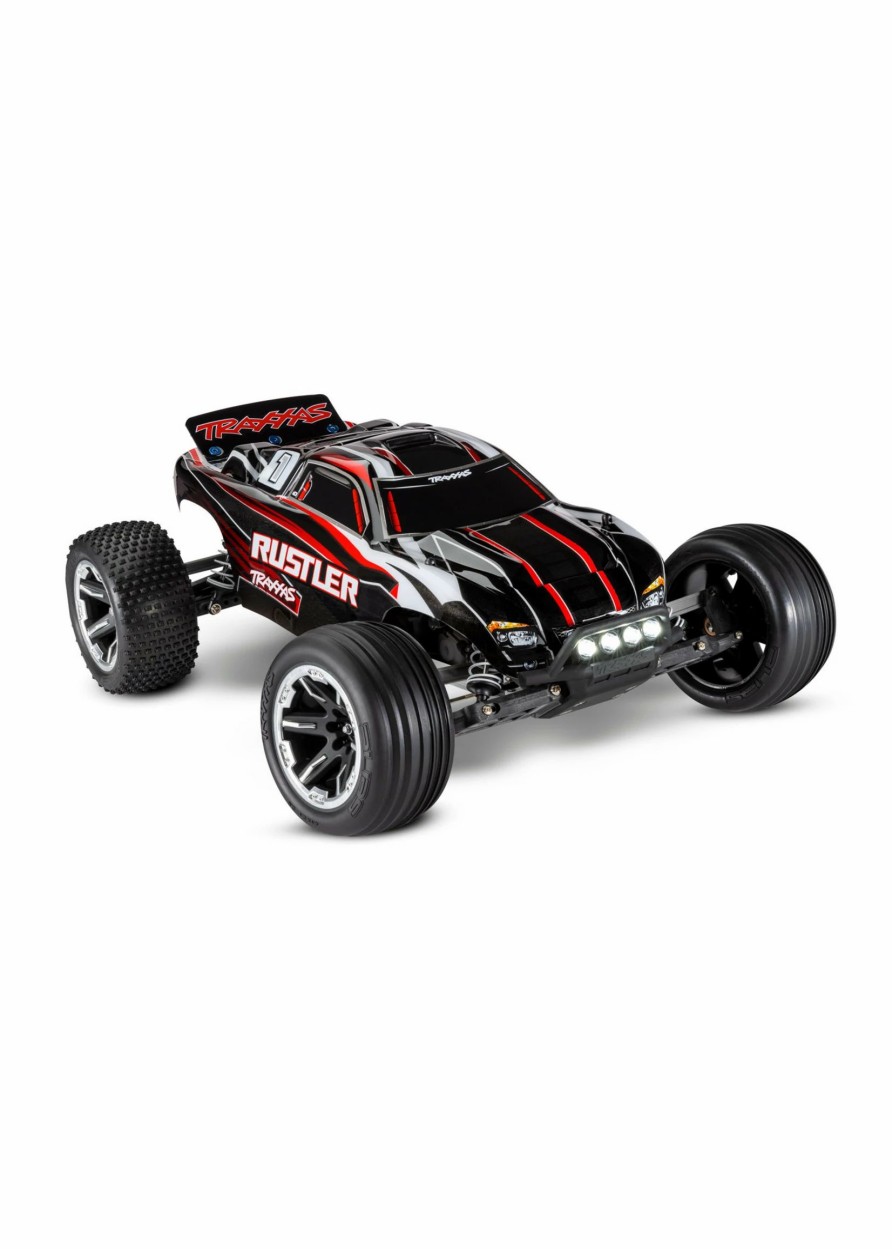 Cars & Trucks * | Traxxas 1/10 Rustler 2Wd Rtr Stadium Truck With Lights Red/Black