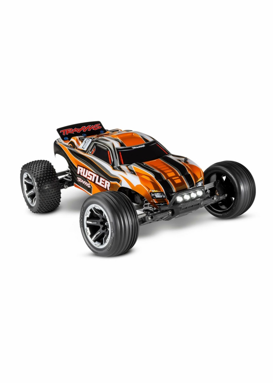 Cars & Trucks * | Traxxas 1/10 Rustler 2Wd Rtr Stadium Truck With Lights Orange