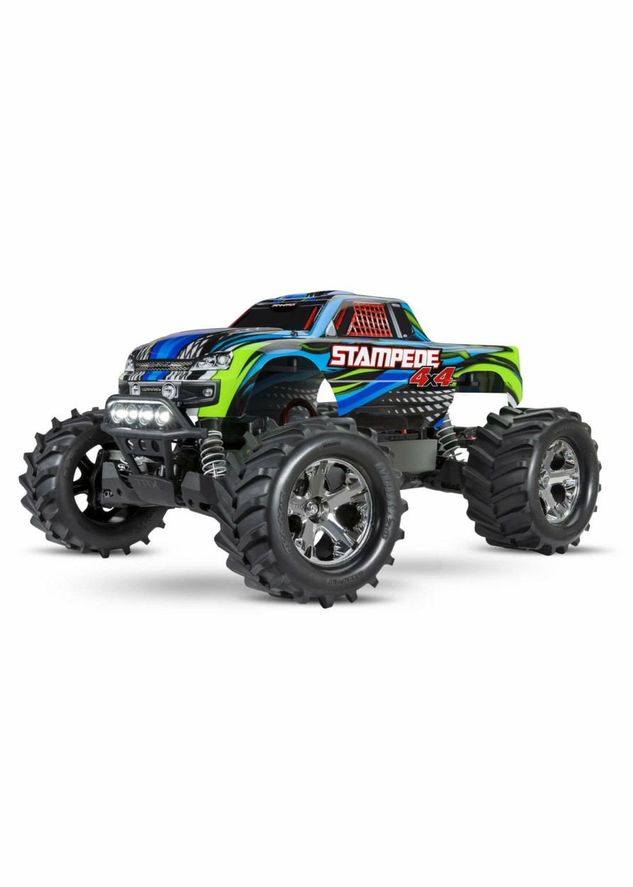 Cars & Trucks * | Traxxas 67054-61Blu Stampede 4X4 With Led Lights Blue/Green