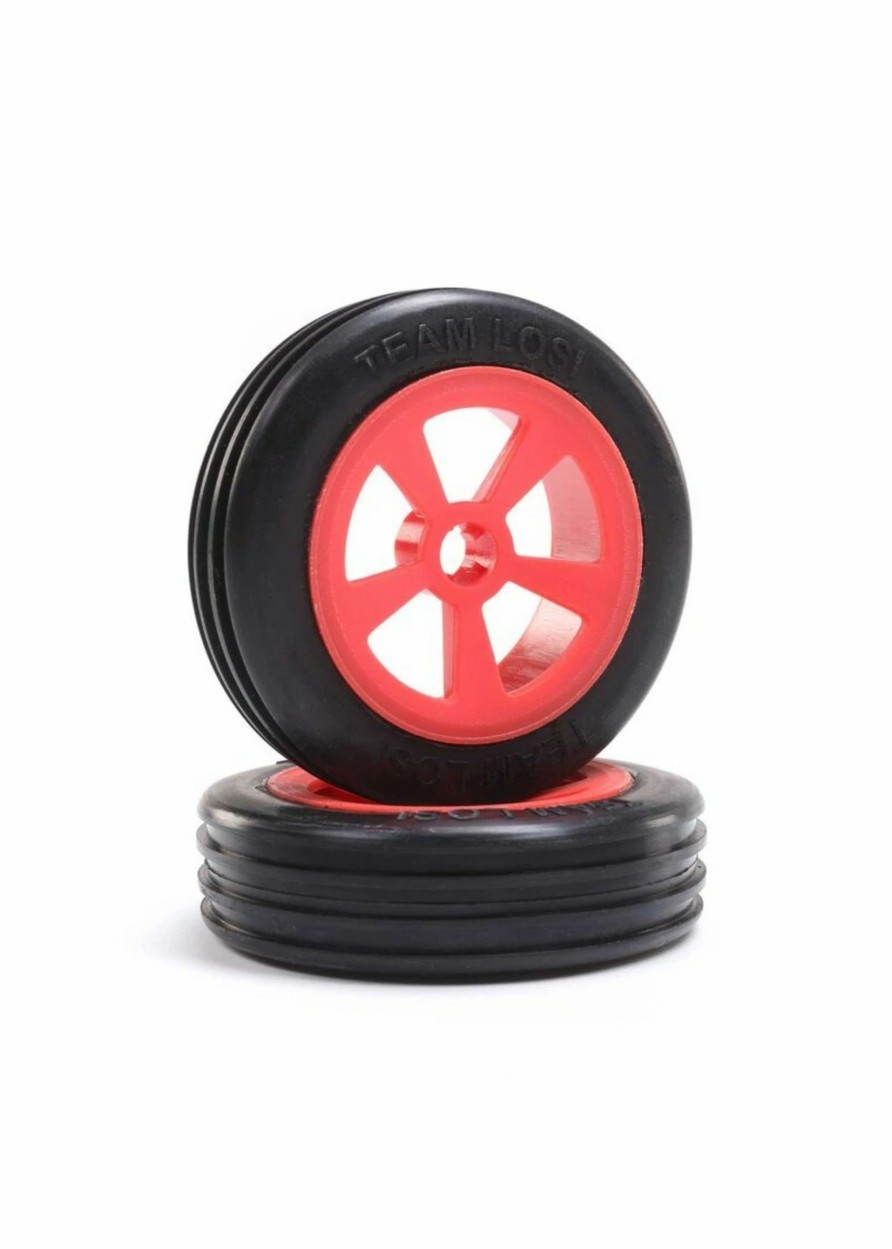 Cars & Trucks * | Losi Los41020 Rib Front Tire, Mounted, Red (2): Mini Jrx2