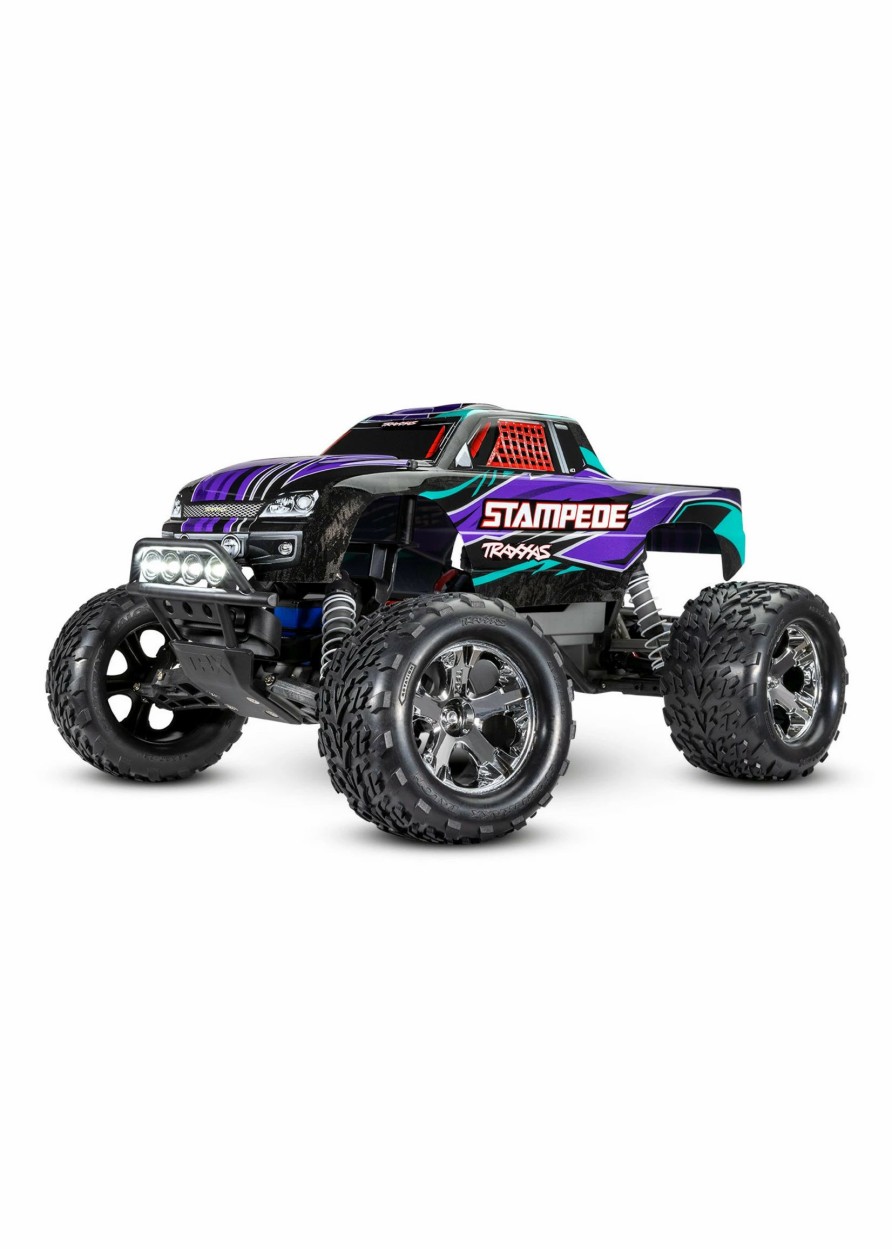 Cars & Trucks * | Traxxas 1/10 Stampede 2Wd Rtr Monster Truck With Lights Purple