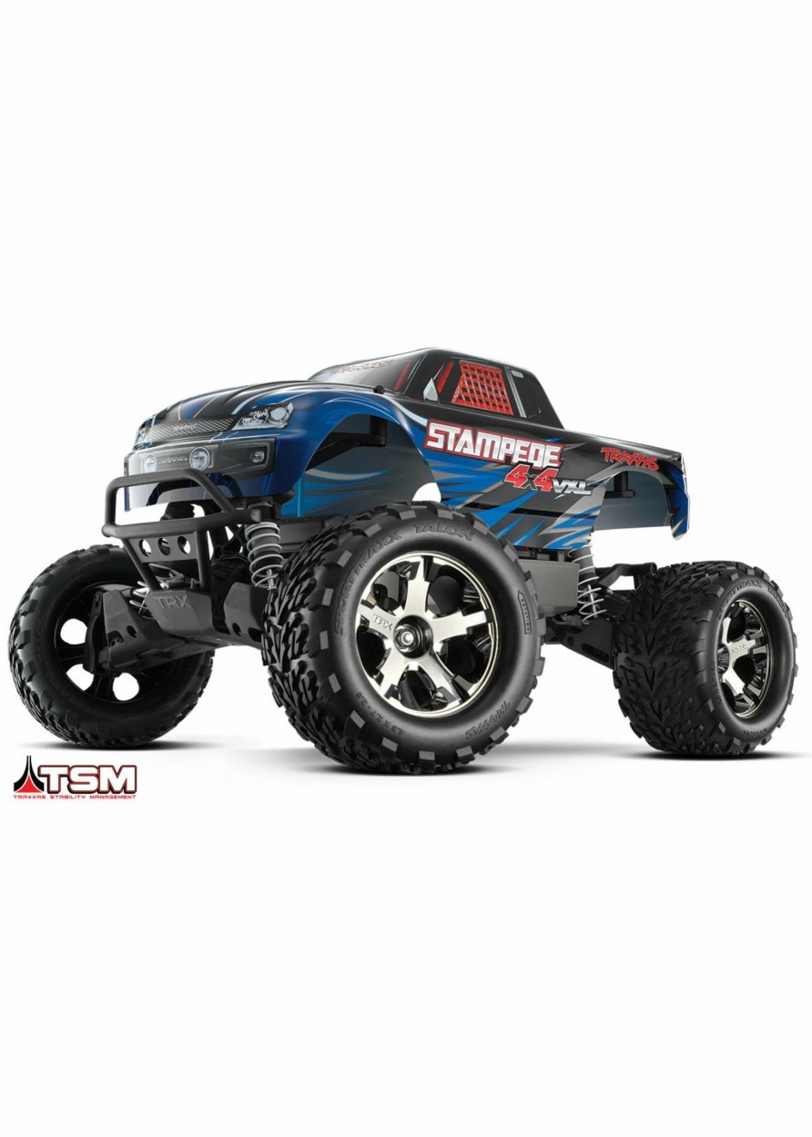 Cars & Trucks * | Traxxas 1/10 Stampede 4X4 Vxl Rtr Brushless 4Wd Monster Truck Blue