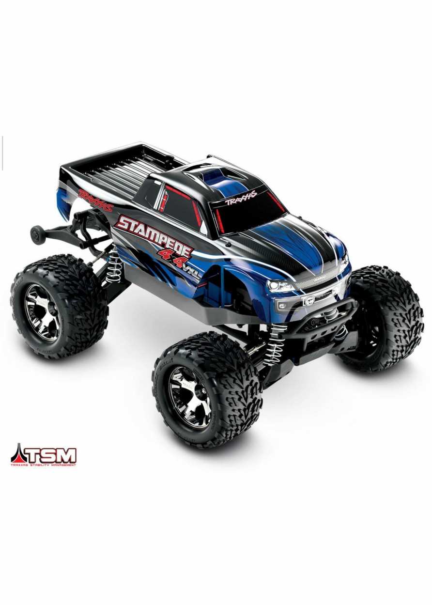 Cars & Trucks * | Traxxas 1/10 Stampede 4X4 Vxl Rtr Brushless 4Wd Monster Truck Blue