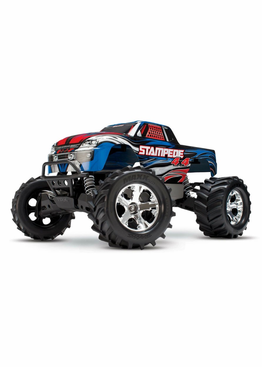 Cars & Trucks * | Traxxas 1/10 Stampede 4X4 Rtr Brushed 4Wd Monster Truck Blue