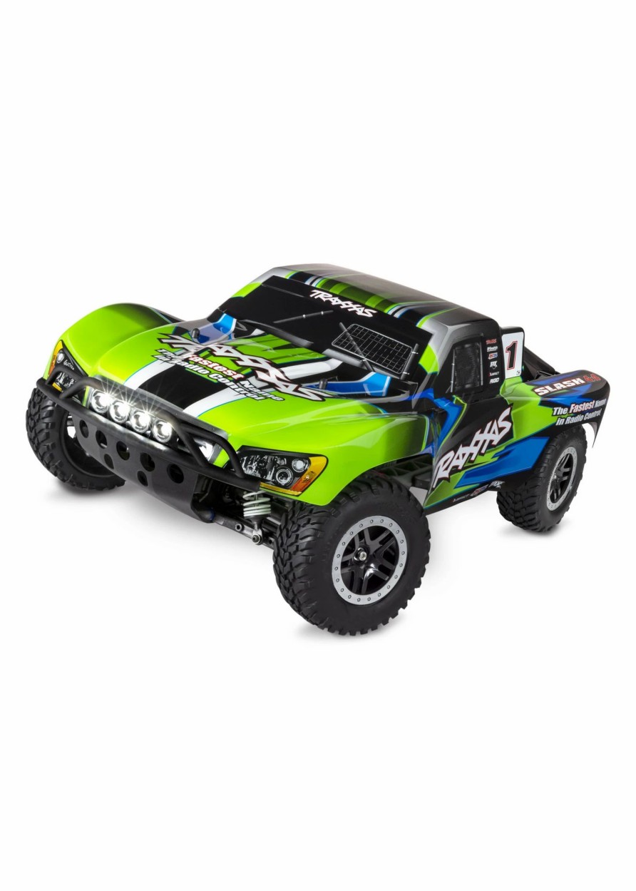 Cars & Trucks * | Traxxas 1/10 Slash 4X4 Rtr Brushed Sct With Led Lights Green