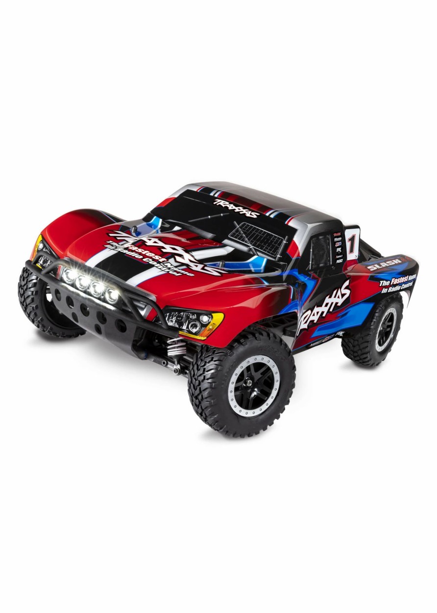 Cars & Trucks * | Traxxas 1/10 Slash 4X4 Rtr Brushed Sct With Led Lights Red